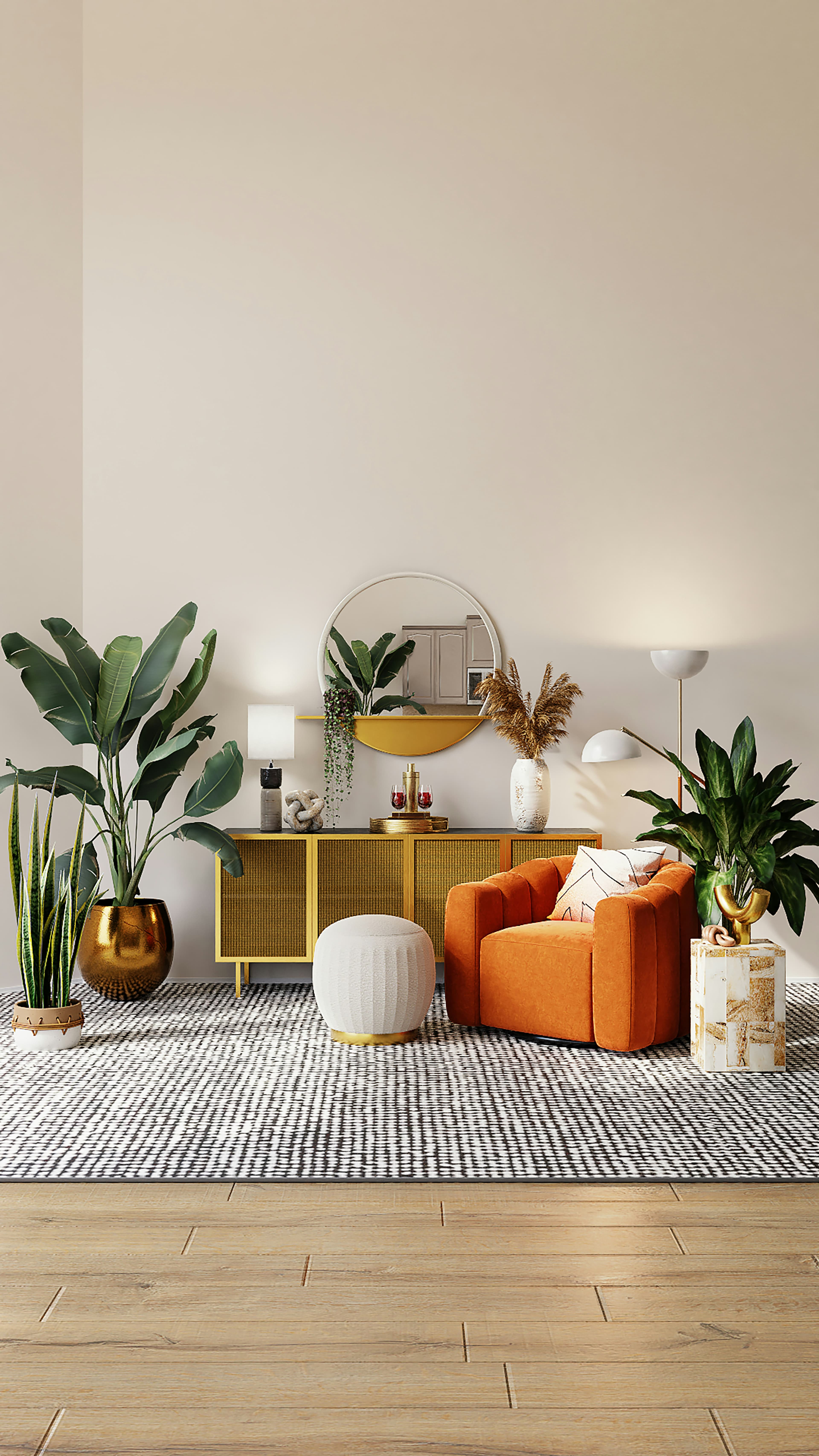 Modern home with plants